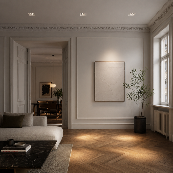 DANDY SQ Recessed Plaster Lamp - Frameless GU10 Ceiling Light (Rendl Light)