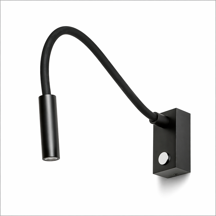 AIM goose neck LED rugalmas fali olvasólámpa a Bazzikoshop kínálatában, Rendl Light, fekete kivitelben