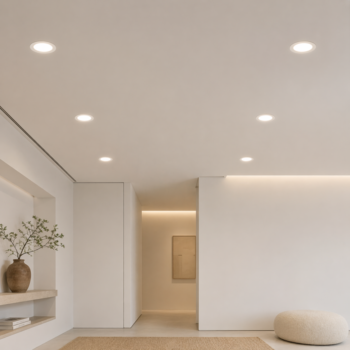APRIORI Satin Glass süllyesztett mennyezeti lámpa folyosói enteriőrben a Bazzikoshop kínálatában, Rendl Light