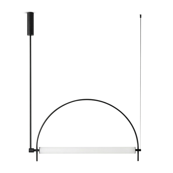 ARC beltéri függőlámpa a Bazzikoshop kínálatában, Aromas del Campo, fekete kivitelben LED fénycsővel