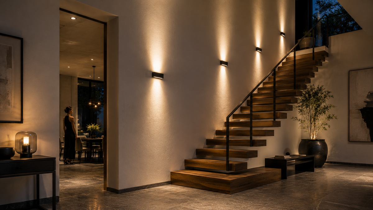 ASTER 25 fel-le kültéri LED fali lámpa a Bazzikoshop kínálatában, Rendl Light, fekete, homlokzatra