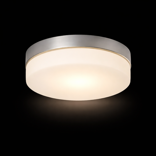 AWE 23 IP44 beltéri mennyezeti lámpa a Bazzikoshop kínálatában, Rendl Light, bekapcsolt állapotban sötét háttér előtt