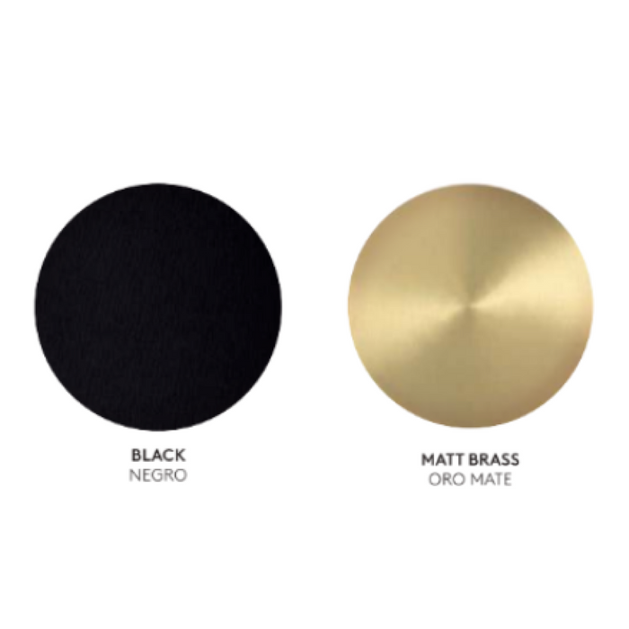 BALL beltéri függőlámpa fém színmintái a Bazzikoshop kínálatában, Aromas del Campo, fekete és matt sárgaréz kivitel