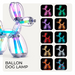 Lexon BALLOON DOG LAMP LED asztali lámpa, tíz különböző fényszín bemutatásával
