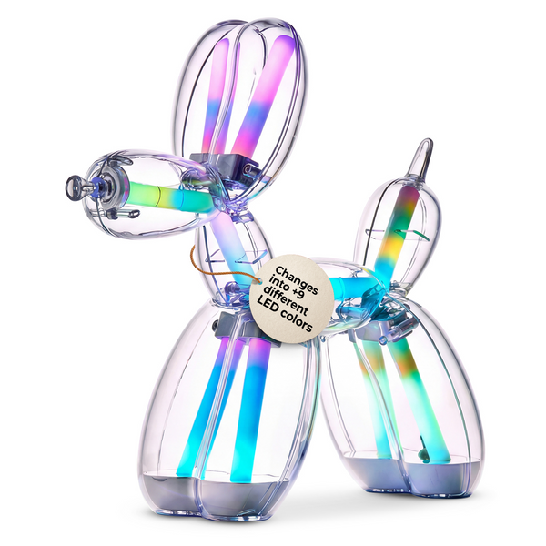 Lexon BALLOON DOG LAMP multicolor hordozható LED asztali lámpa, átlátszó polikarbonát burkolattal