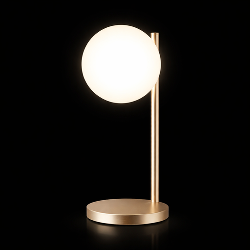 Lexon BUBBLE LAMP LED beltéri asztali lámpa, aranyszínű kivitelben, bekapcsolt állapotban