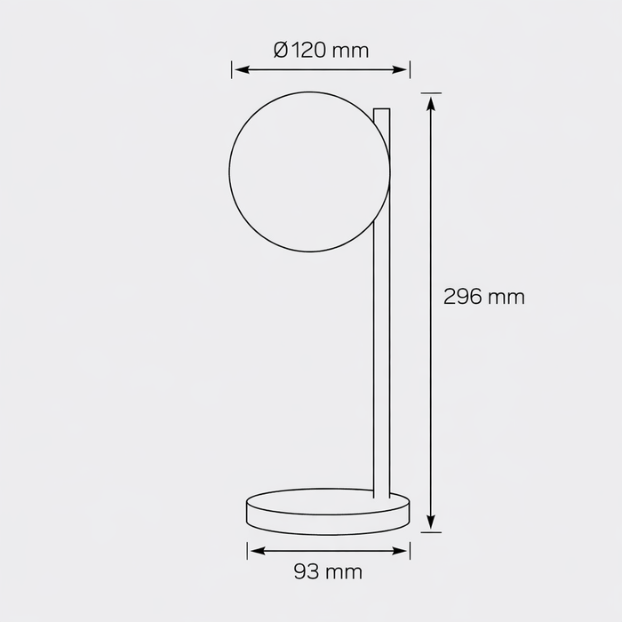 Lexon BUBBLE LAMP LED beltéri asztali lámpa méretrajza