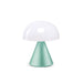 Lexon MINA hordozható LED asztali lámpa, mentazöld talppal és fehér búrával