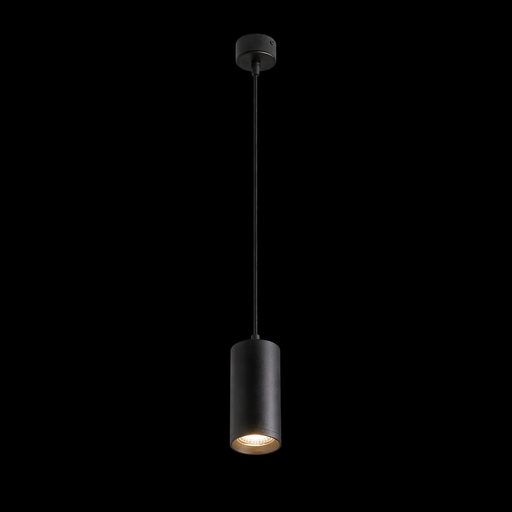 BELENOS minimál pendant spotlámpa a Bazzikoshop kínálatában, Rendl Light, bekapcsolt állapotban sötét háttér előtt