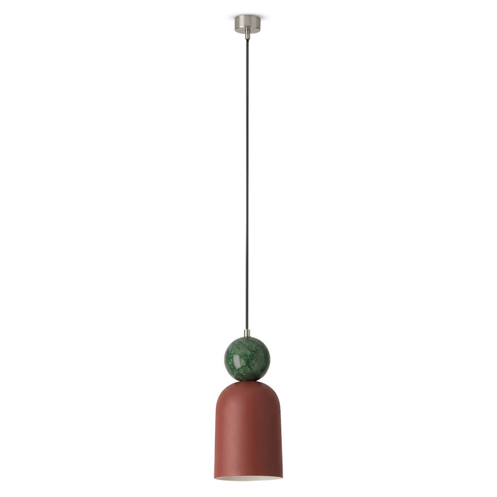 BELL függőlámpa a Bazzikoshop kínálatában, Aromas del Campo, mineral vörös kerámiával és zöld márványgömbbel