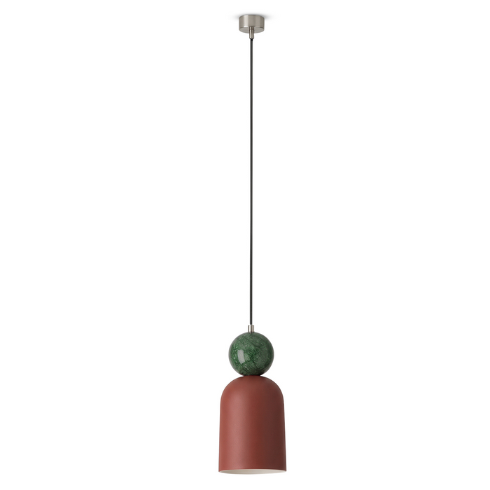 BELL függőlámpa a Bazzikoshop kínálatában, Aromas del Campo, mocca színű kerámiával és zöld márványgömbbel