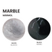 DELIE S beltéri függőlámpa márvány színmintái a Bazzikoshop kínálatában, Aromas del Campo, fehér és fekete