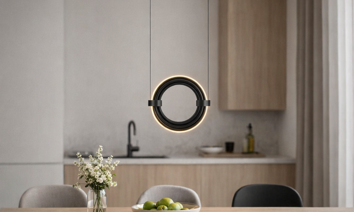 ELLI S kör alakú LED függőlámpa a Bazzikoshop kínálatában, Aromas del Campo, opál üveg, étkezőasztal fölé
