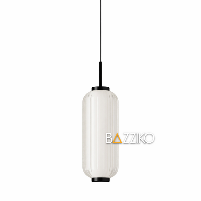 ELMA S beltéri függőlámpa a Bazzikoshop kínálatában, Aromas del Campo, fekete kivitelben bordázott opál üveggel