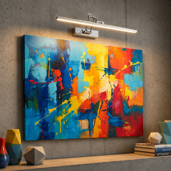 FRIDA 60 állítható LED kép-megvilágító fali lámpa beton falon a Bazzikoshop kínálatában, Rendl Light