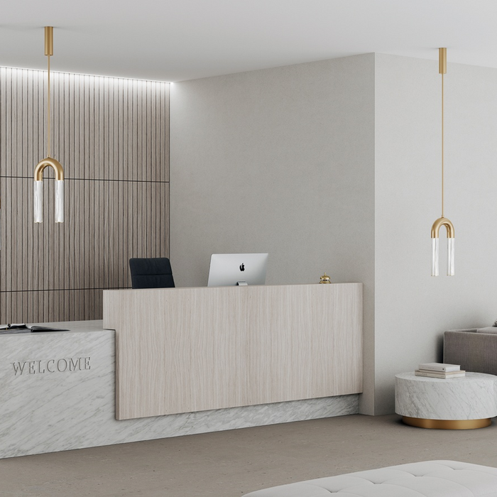 IMAN beltéri függőlámpa recepciós enteriőrben a Bazzikoshop kínálatában, Aromas del Campo, arany kivitelben