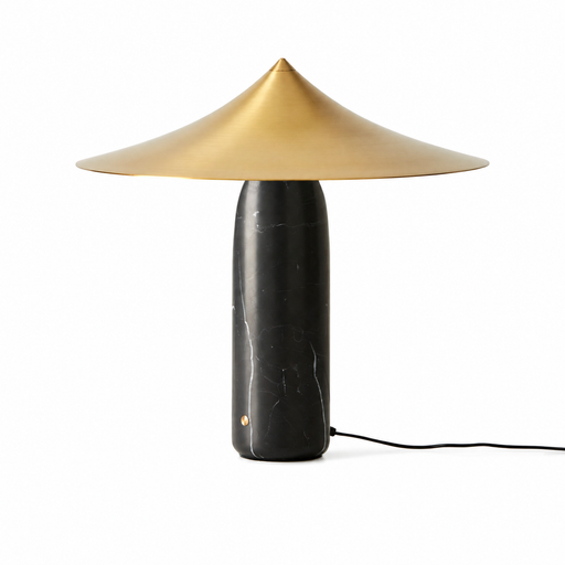 KINE design asztali lámpa a Bazzikoshop kínálatában, Aromas del Campo, fekete márvány és sárgaréz kivitelben