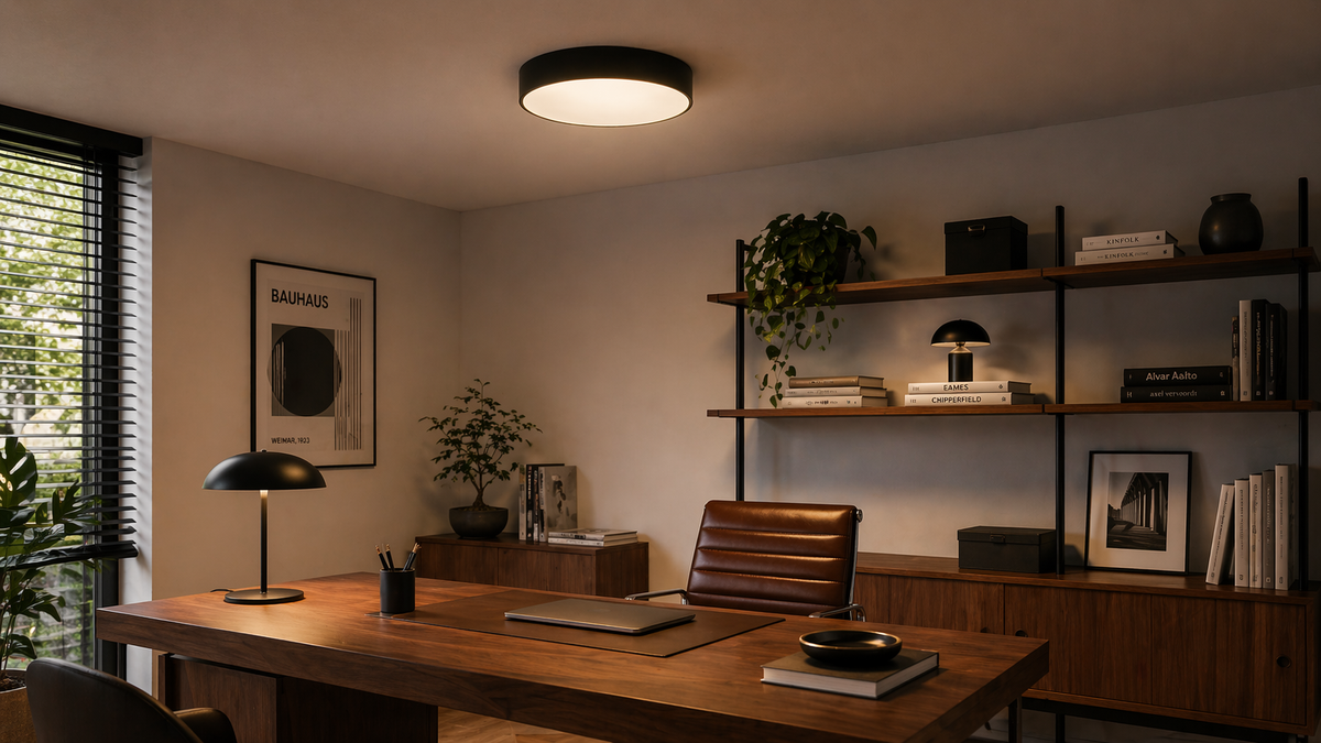 LARISA R 30 LED mennyezeti lámpa a Bazzikoshop kínálatában, Rendl Light, fekete keret, nappali vagy hálószoba mennyezetére