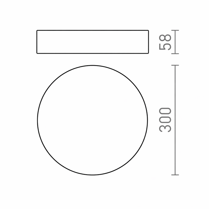 LARISA R 30 LED mennyezeti lámpa méretrajza a Bazzikoshop kínálatában, Rendl Light, műszaki adatok