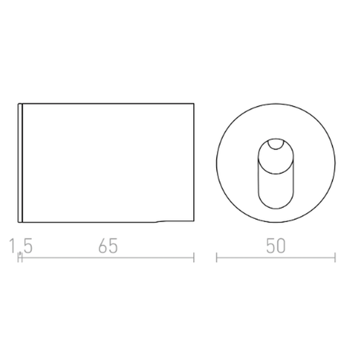 MEMPHIS R LED recessed fali orientációs lámpa méretrajza a Bazzikoshop kínálatában, Rendl Light, műszaki adatok