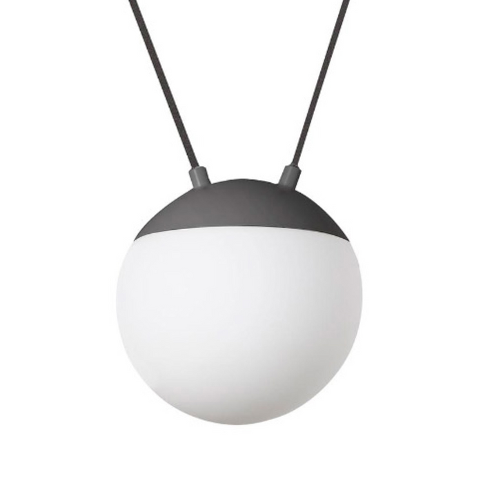 MINE SPACE 5L beltéri függőlámpa búrájának közelije a Bazzikoshop kínálatában, Faro Barcelona, sötétszürke sapkával