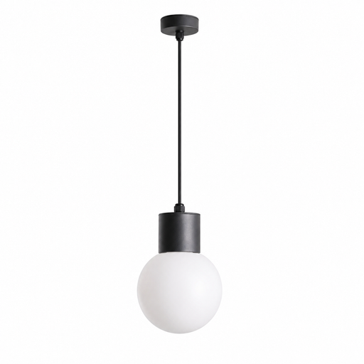 MOON kültéri függőlámpa a Bazzikoshop kínálatában, Faro Barcelona, sötétszürke kivitelben opál üveggömbbel