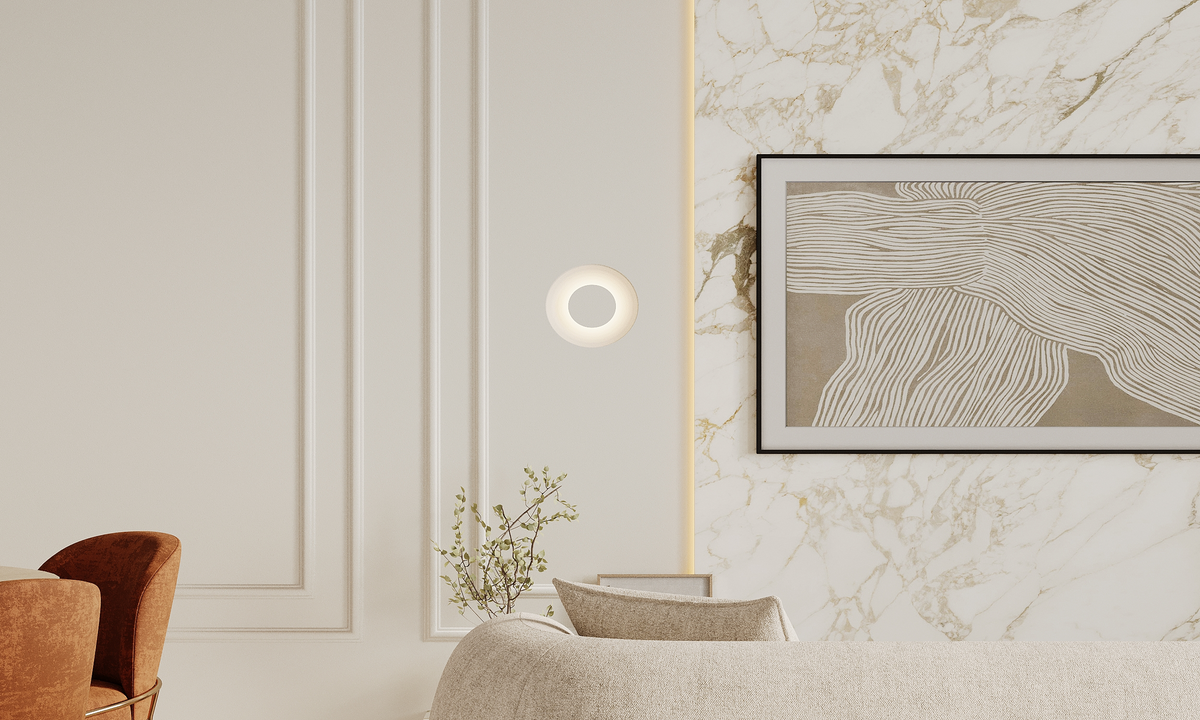 NAVI White süllyesztett gipsz fali lámpa a Bazzikoshop kínálatában, Faro Barcelona, közvetett fény, folyosó falára