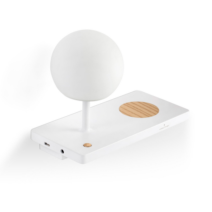 NIKO PC Right White beltéri LED fali lámpa vezeték nélküli töltővel a Bazzikoshop kínálatában, Faro Barcelona