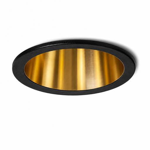 ORCO süllyesztett spotlámpa a Bazzikoshop kínálatában, Rendl Light, fekete kerettel arany reflektorral
