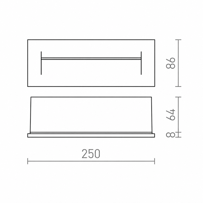 RASQ recessed fali lámpa méretrajza a Bazzikoshop kínálatában, Rendl Light, műszaki adatok