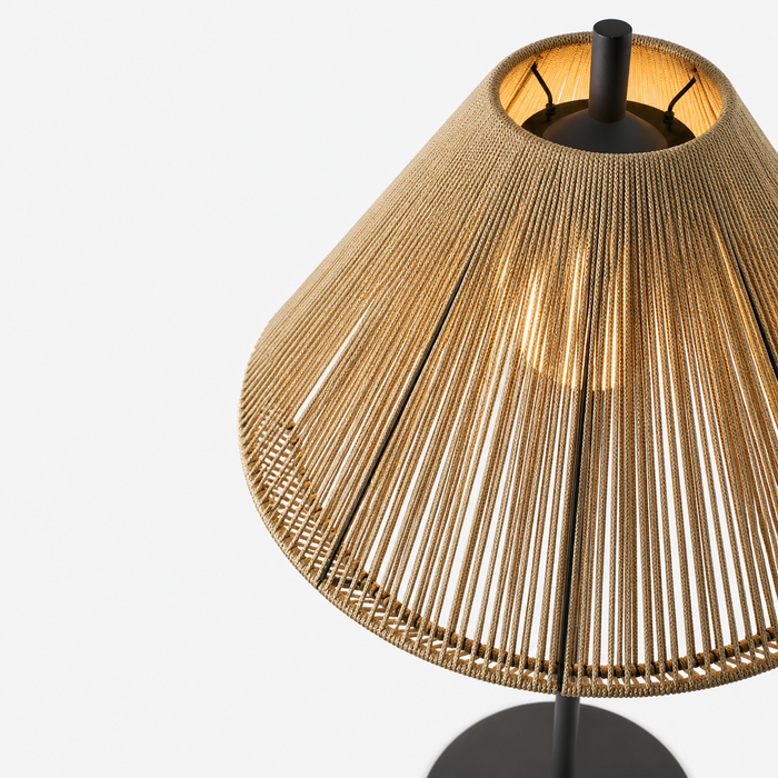 SAIGON OUT C70 kültéri 1 m állólámpa közeli felvételen a Bazzikoshop kínálatában, Faro Barcelona, natúr szövött szerkezet