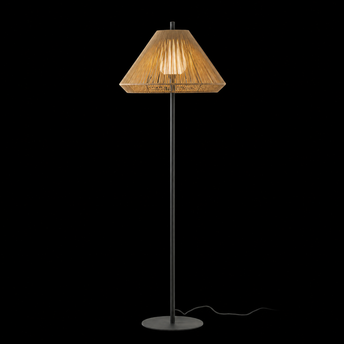 SAIGON OUT C70 kültéri 2 m állólámpa a Bazzikoshop kínálatában, Faro Barcelona, bekapcsolt állapotban sötét háttér előtt