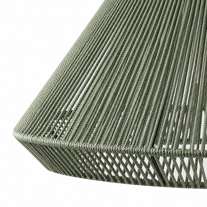 SAIGON OUT C70 kültéri szúrólámpa szövött szerkezetének közeli felvétele a Bazzikoshop kínálatában, Faro Barcelona, zöld kivitelben