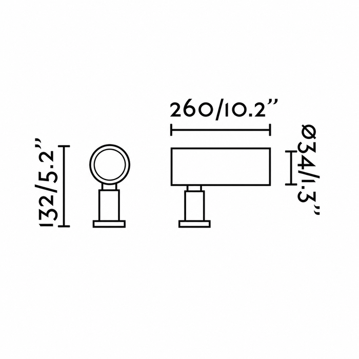 SAU XS 85 kültéri LED spotlámpa méretrajza a Bazzikoshop kínálatában, Faro Barcelona, műszaki adatok
