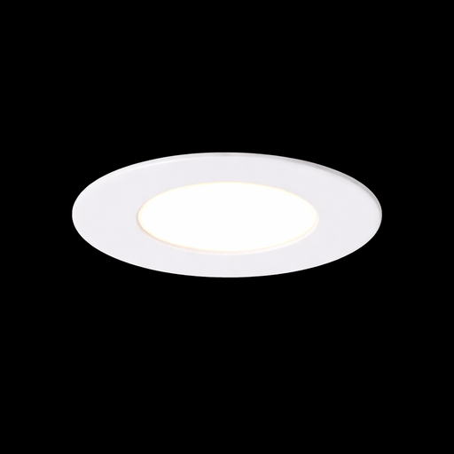 SOCORRO R 85 LED fehér süllyesztett mennyezeti lámpa a Bazzikoshop kínálatában, Rendl Light, bekapcsolt állapotban sötét háttér előtt